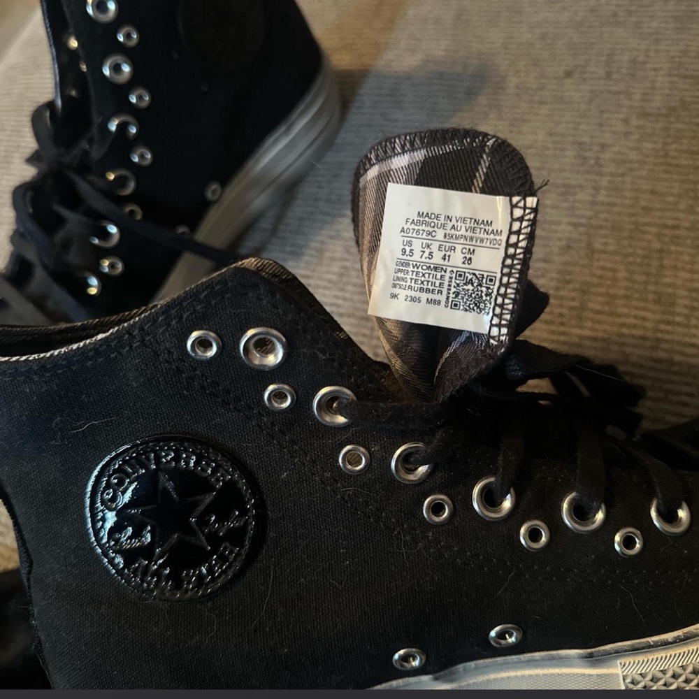 Converse Black and White High-Top Sneakers - Picture 3 of 6